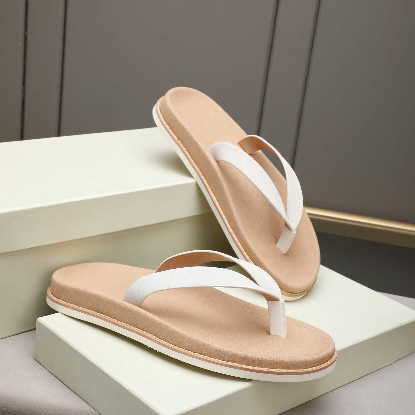 Luxury Brand Genuine Leather S - Flip Flop Leather Men 评论和价格