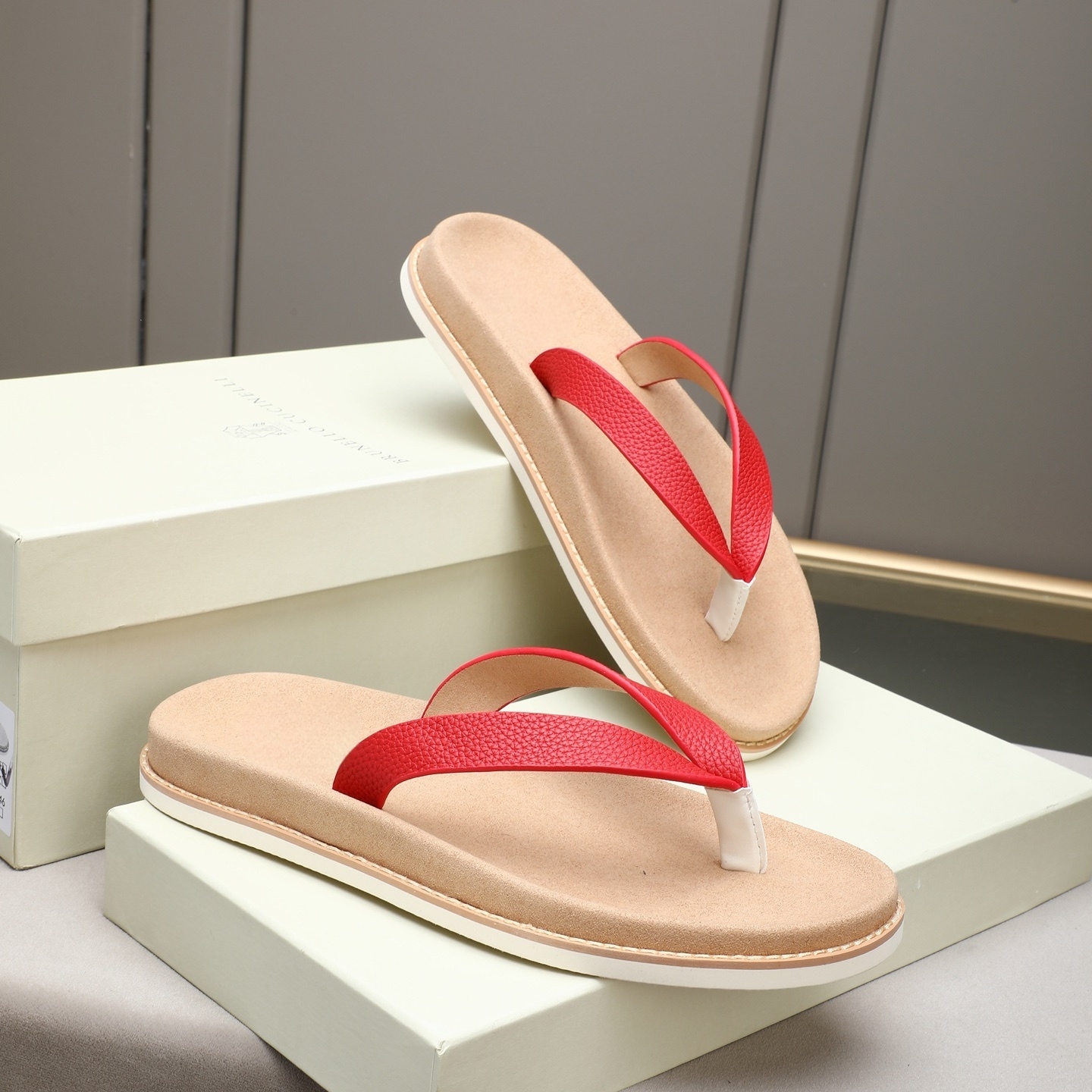 Luxury Brand Genuine Leather S - Flip Flop Leather Men 评论和价格