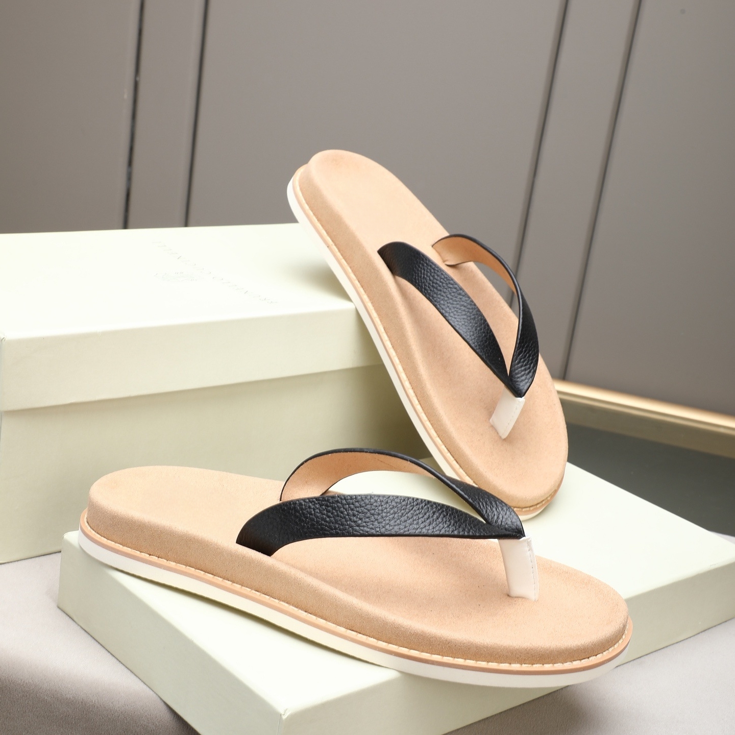 Luxury Brand Genuine Leather S - Flip Flop Leather Men 评论和价格