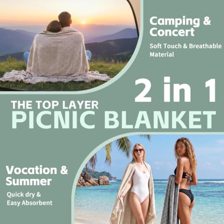 2 in 1 Extra Large Boho Beach  - Beach Towel Large 评论和价格