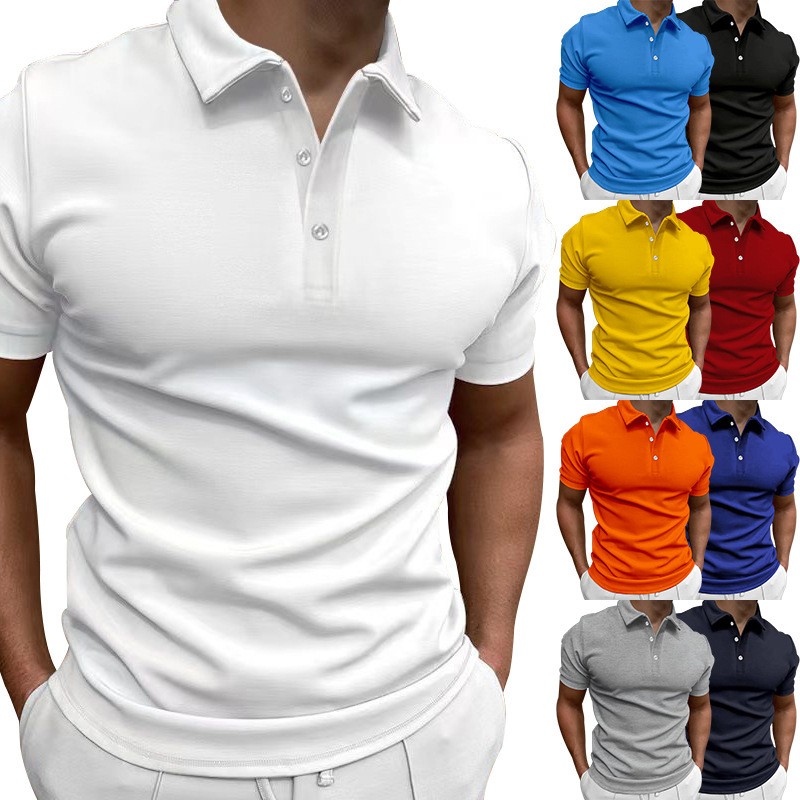 Casual Slim Fit Shirt Short Sl - Polo Shirt Pique 评论和价格