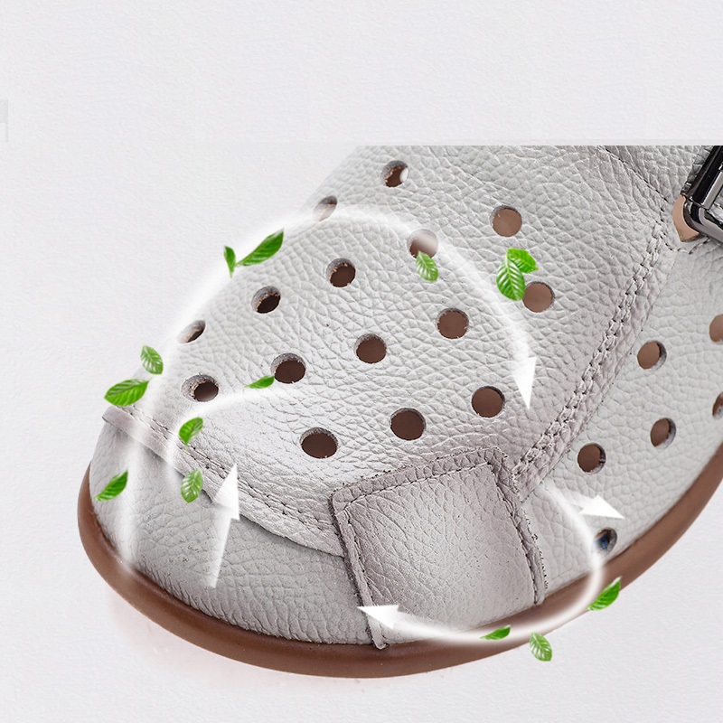 New Cow leather low heel sanda - Casual Sandal Leather 评论和价格
