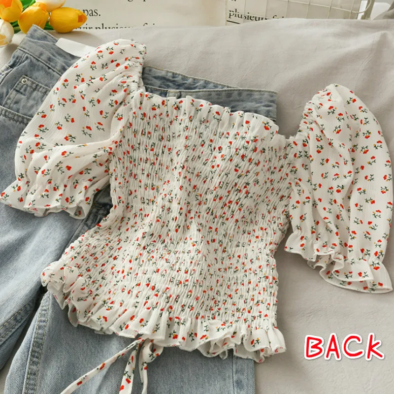 Blouses Shirts Women Floral Dr - Short Linen Drawstring 评论和价格