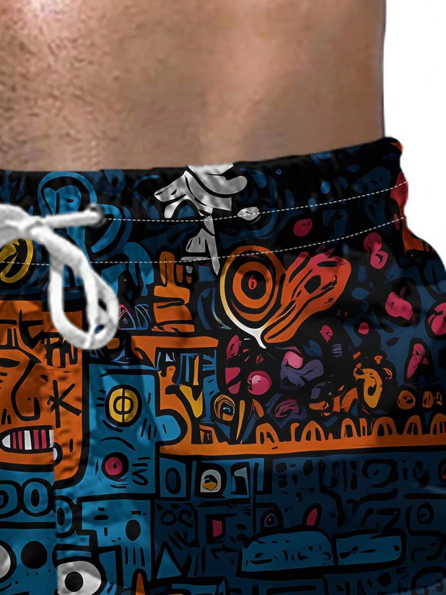 Mens Beach Shorts 3D Digital P - Swim Trunk Quick Dry 评论和价格