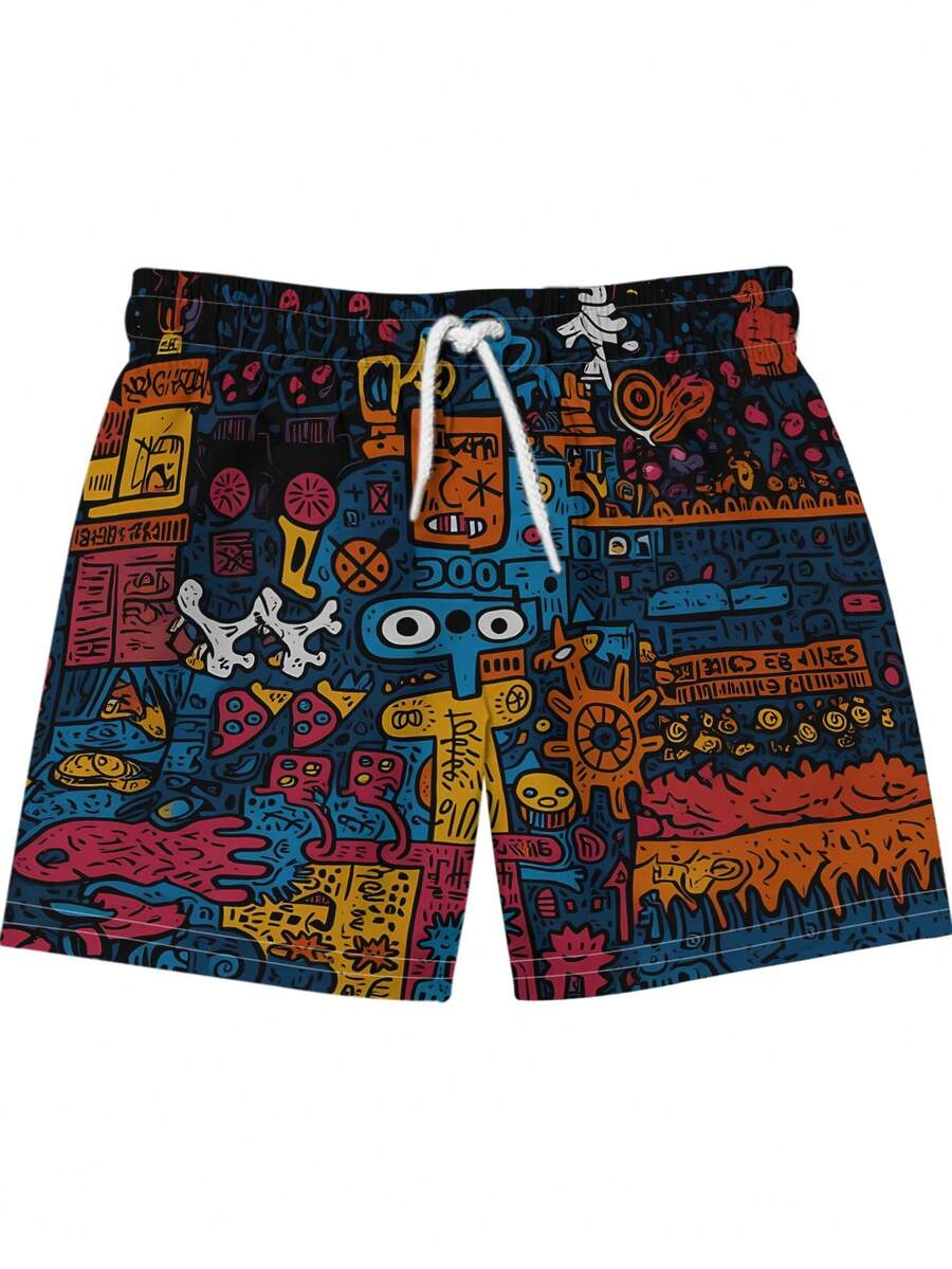 Mens Beach Shorts 3D Digital P - Swim Trunk Quick Dry 评论和价格