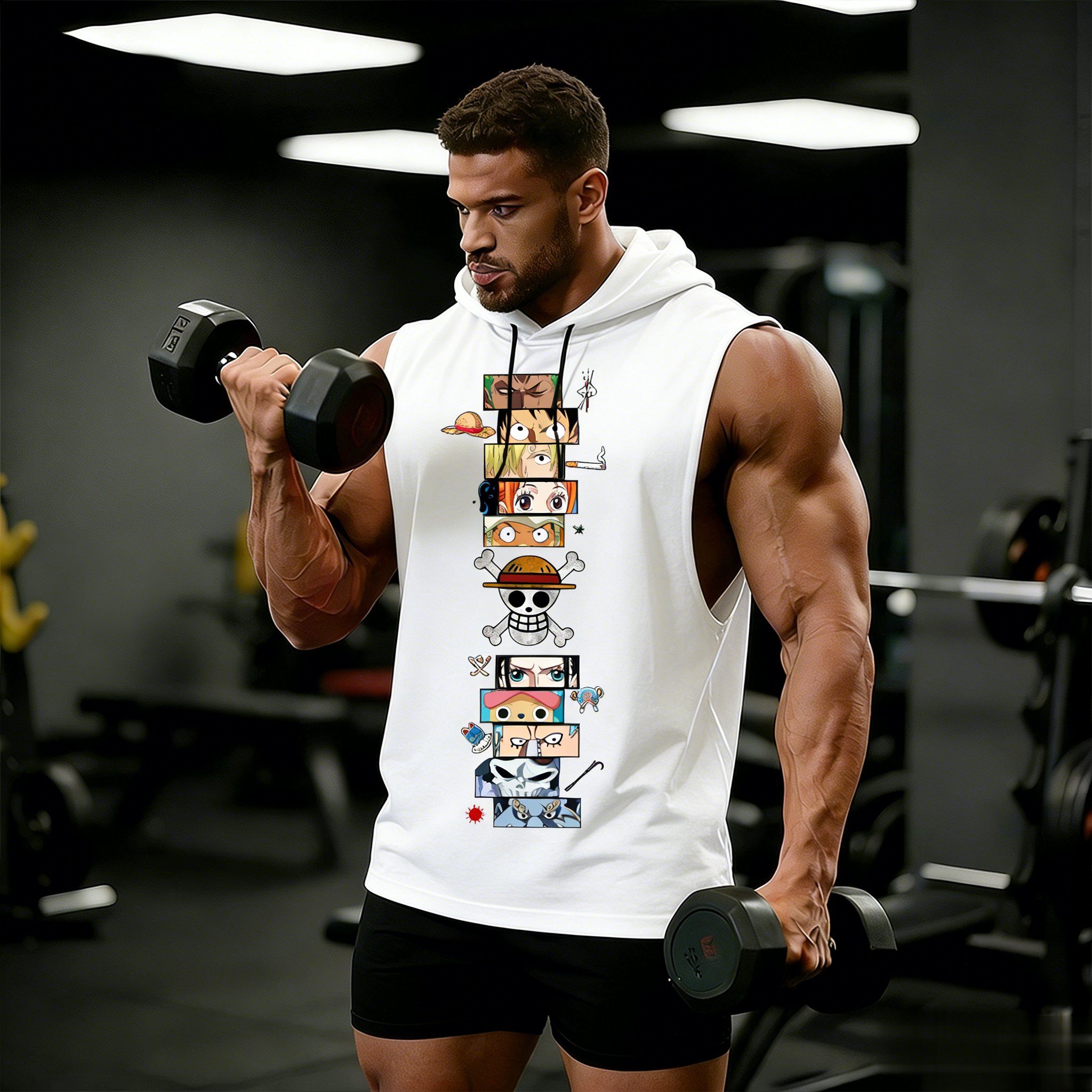 One Piece Anime Hoodie Sleevel - Tank Top Muscle 评论和价格