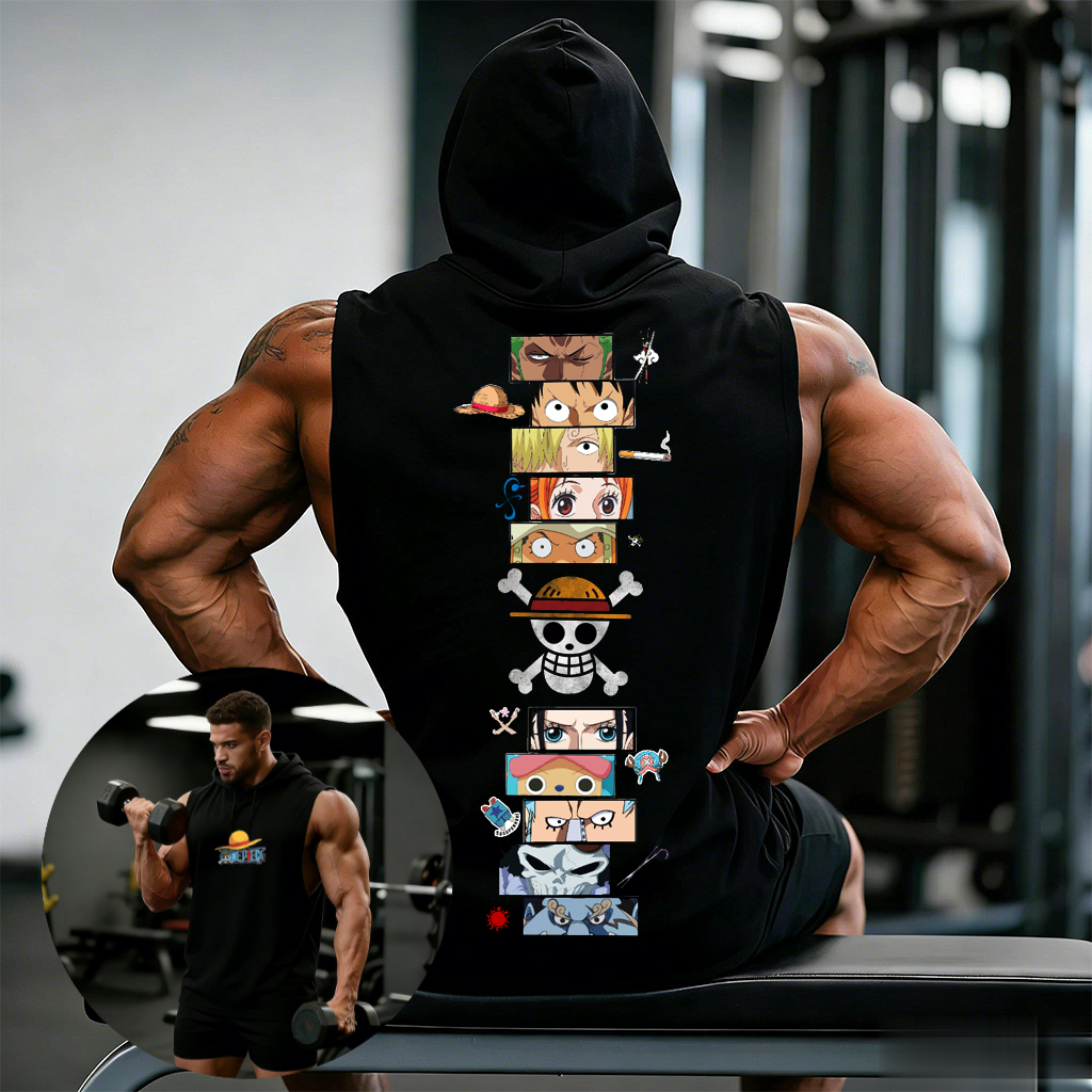 One Piece Anime Hoodie Sleevel - Tank Top Muscle 评论和价格