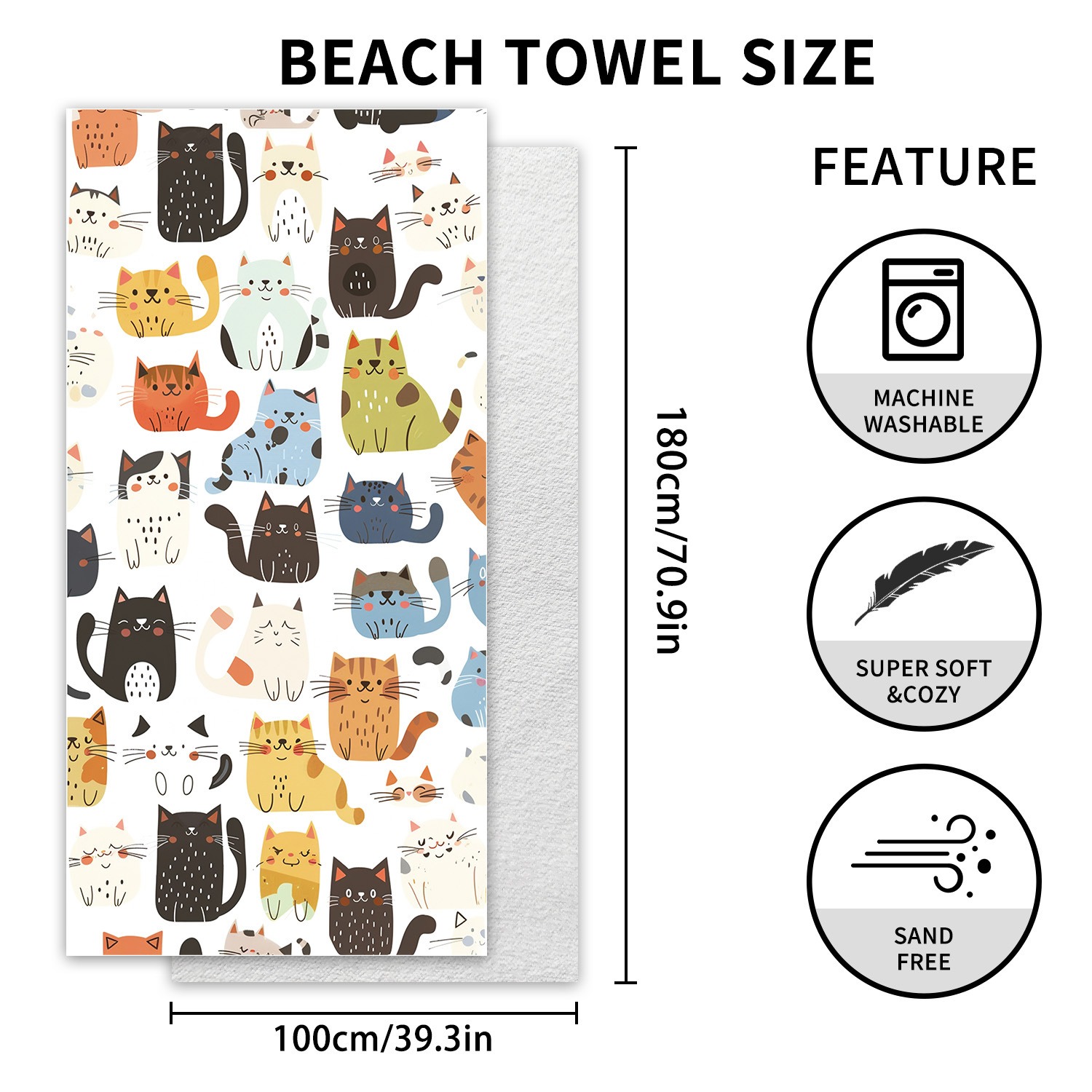 1PC Large Size Beach Blanket M - Beach Towel Large 评论和价格