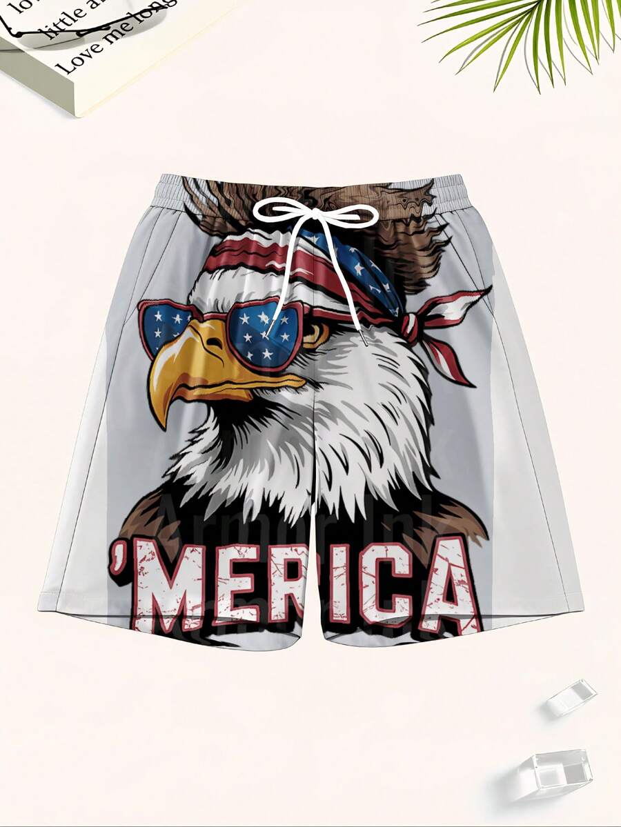 Patriotic Mens Swim Trunks Wit - Swim Trunk Quick Dry 评论和价格