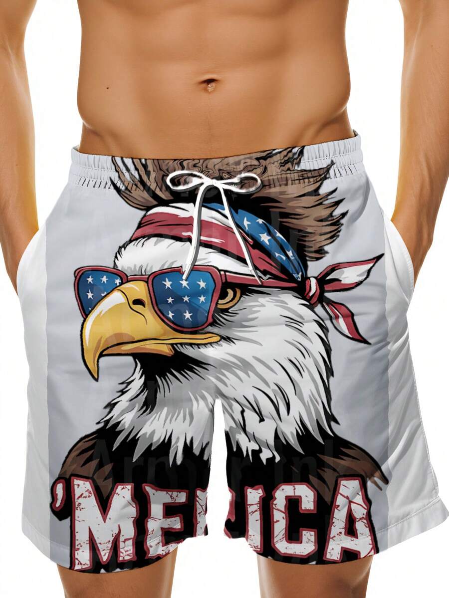 Patriotic Mens Swim Trunks Wit - Swim Trunk Quick Dry 评论和价格
