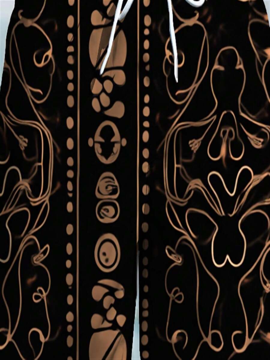Mens Abstract Geometric Print  - Swim Trunk Quick Dry 评论和价格