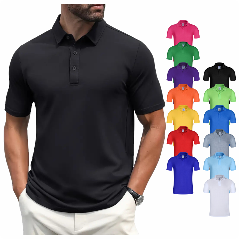 Men's Summer Solid Color Lapel - Polo Shirt Pique 评论和价格