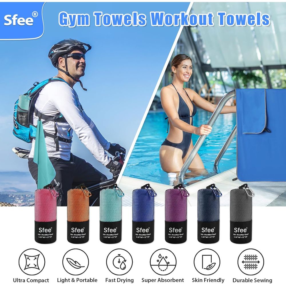 Compact Large Absorbent Travel - Beach Towel Large 评论和价格