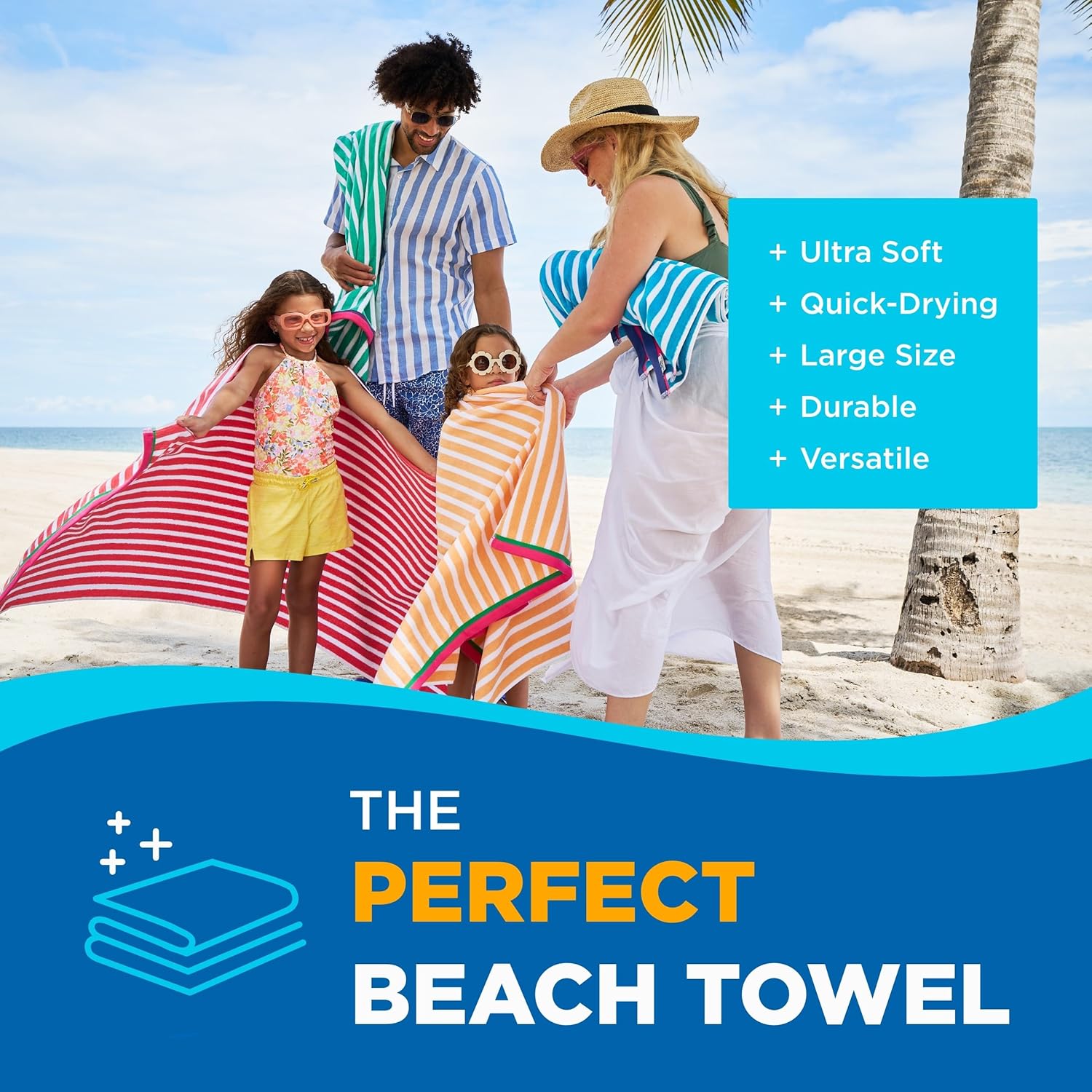 Colorful Racing Striped Beach  - Beach Towel Large 评论和价格