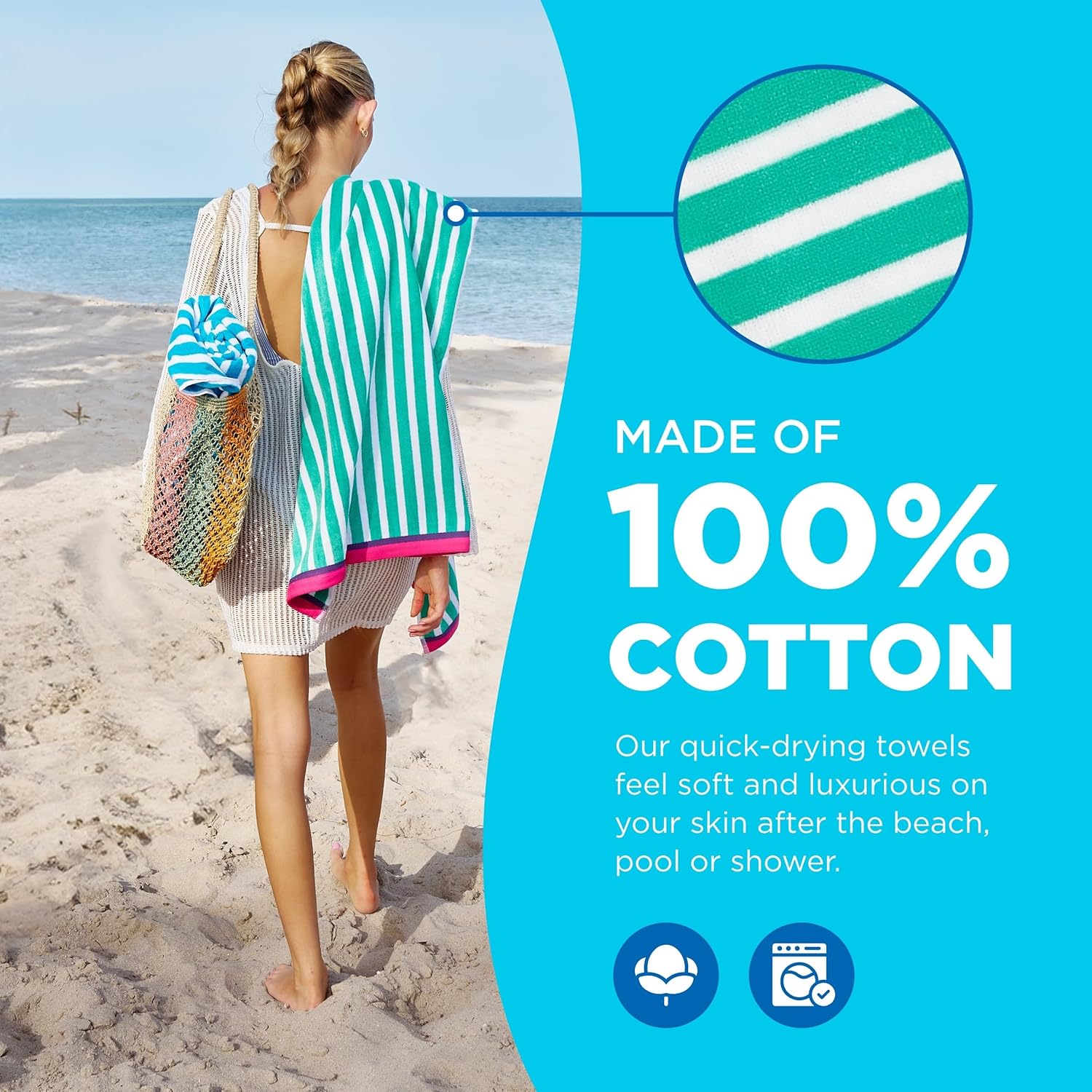 Colorful Racing Striped Beach  - Beach Towel Large 评论和价格