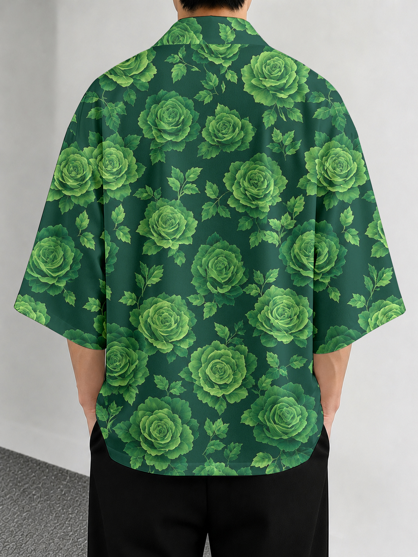 Men's casual top Green Rose Le - Resort Shirt Floral 评论和价格