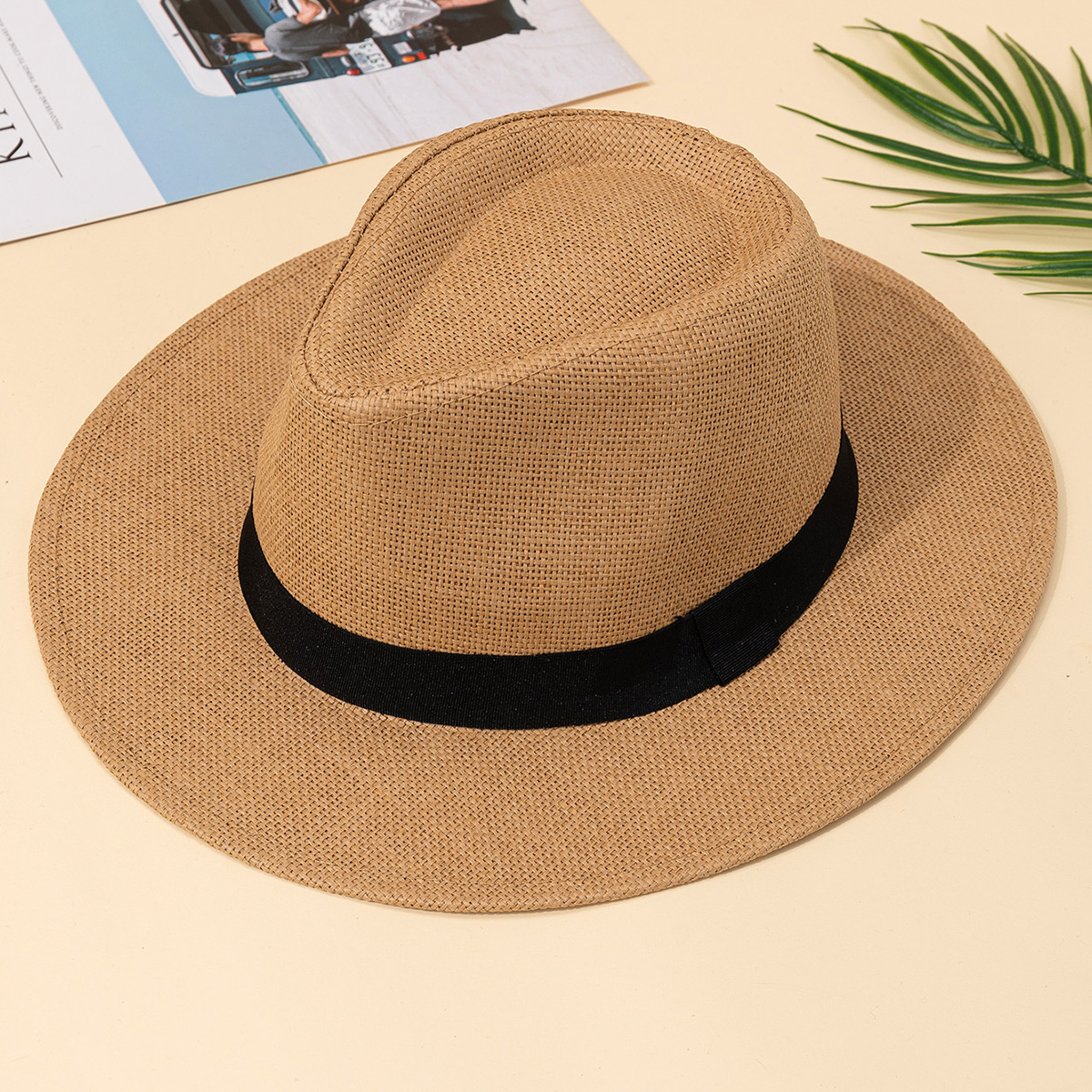 Hat, male, summer vacation, be - Bucket Hat Straw 评论和价格