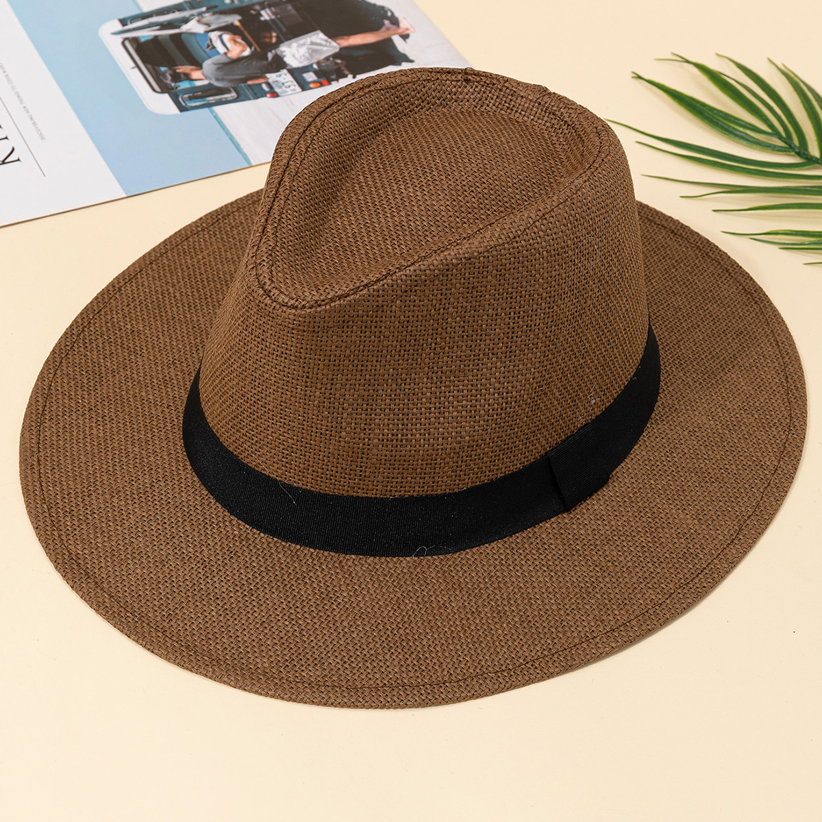Hat, male, summer vacation, be - Bucket Hat Straw 评论和价格