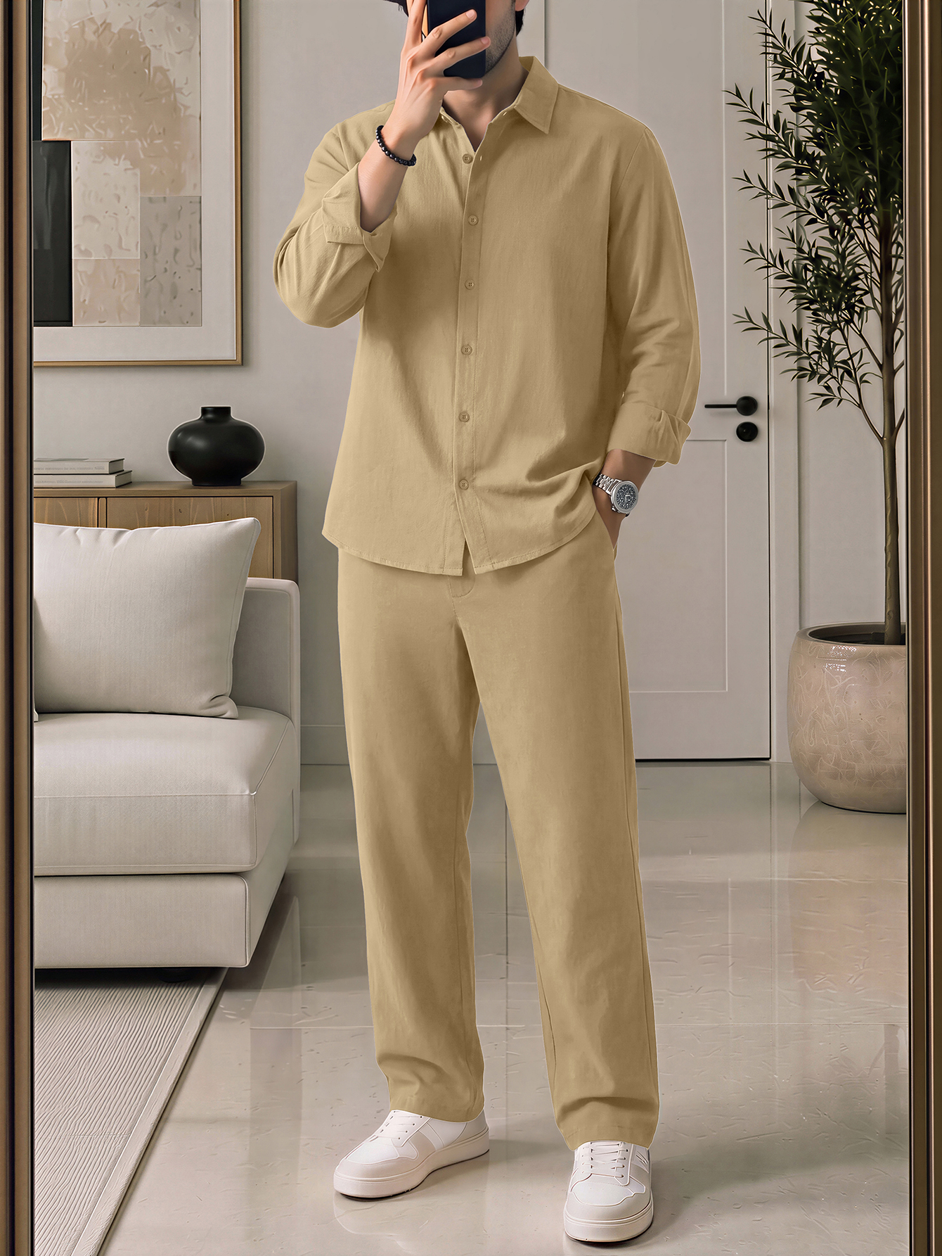 Lightweight And Comfortable Me - Linen Shirt Breathable 评论和价格