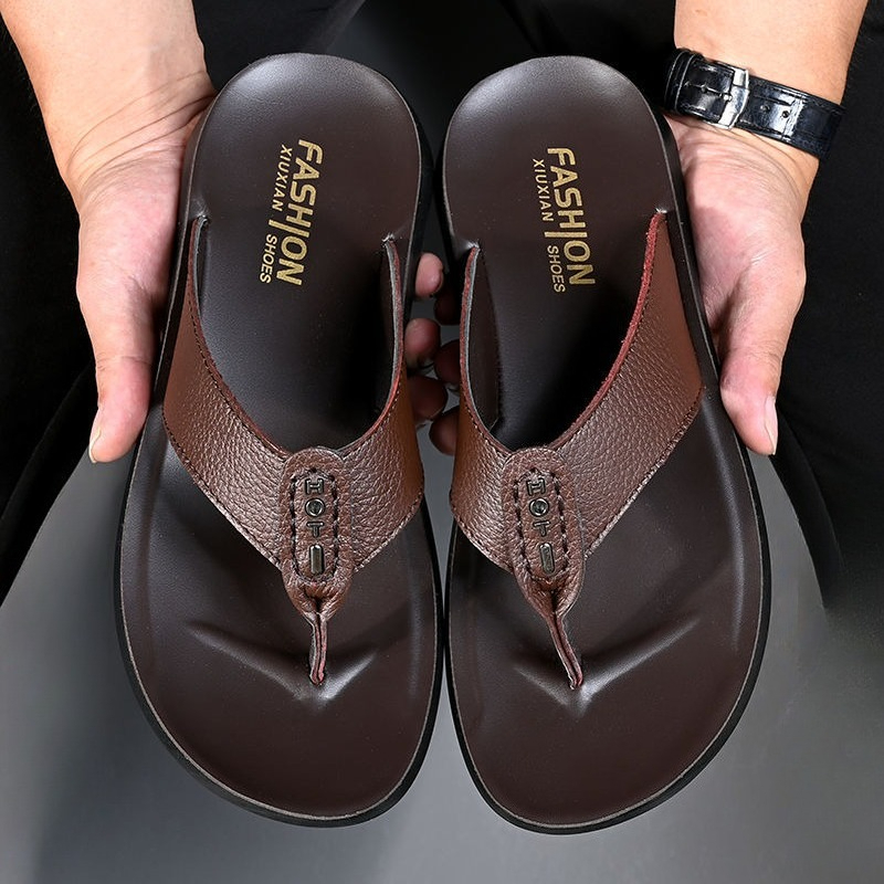 Hot Sale Men's Flip Flops High - Flip Flop Leather Men 评论和价格