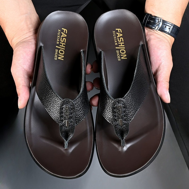 Hot Sale Men's Flip Flops High - Flip Flop Leather Men 评论和价格