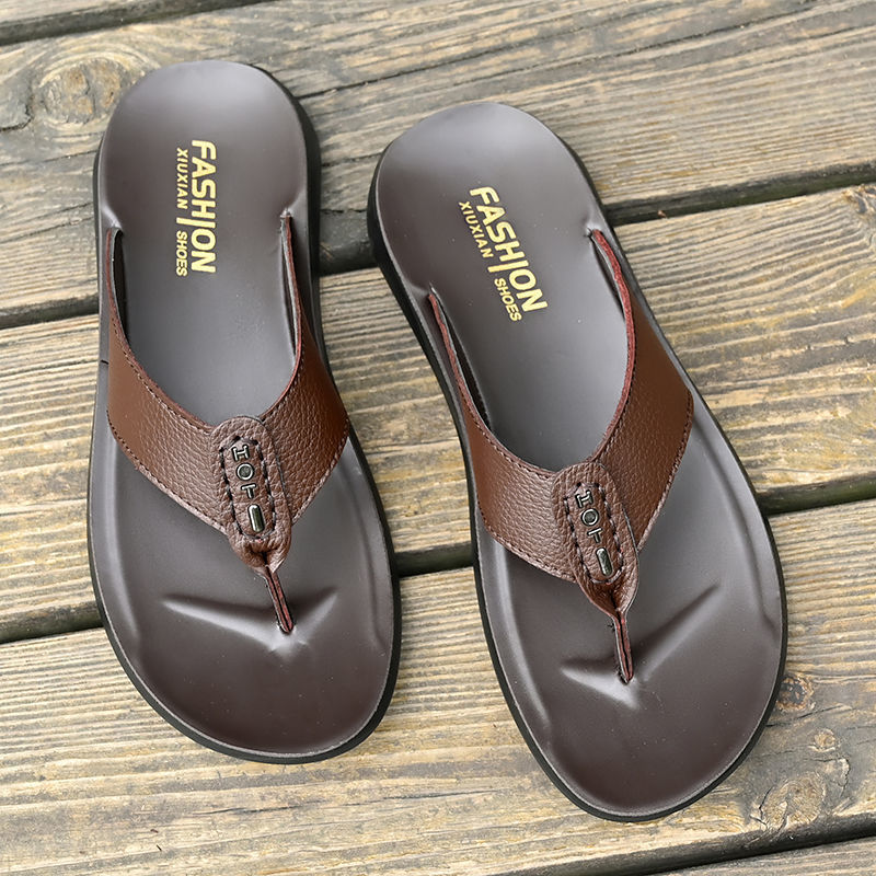 Hot Sale Men's Flip Flops High - Flip Flop Leather Men 评论和价格