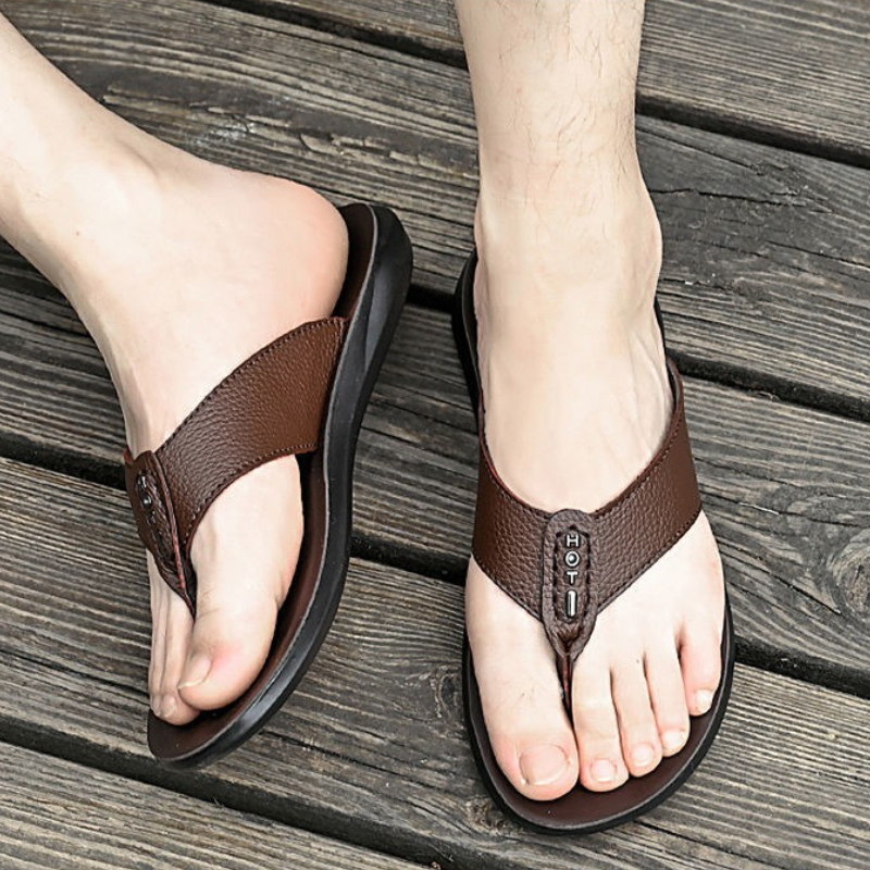 Hot Sale Men's Flip Flops High - Flip Flop Leather Men 评论和价格