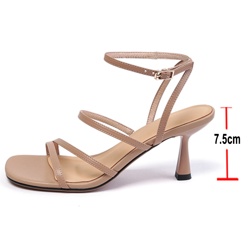 Meotina Sandals Women Shoes Sq - Casual Sandal Leather 评论和价格