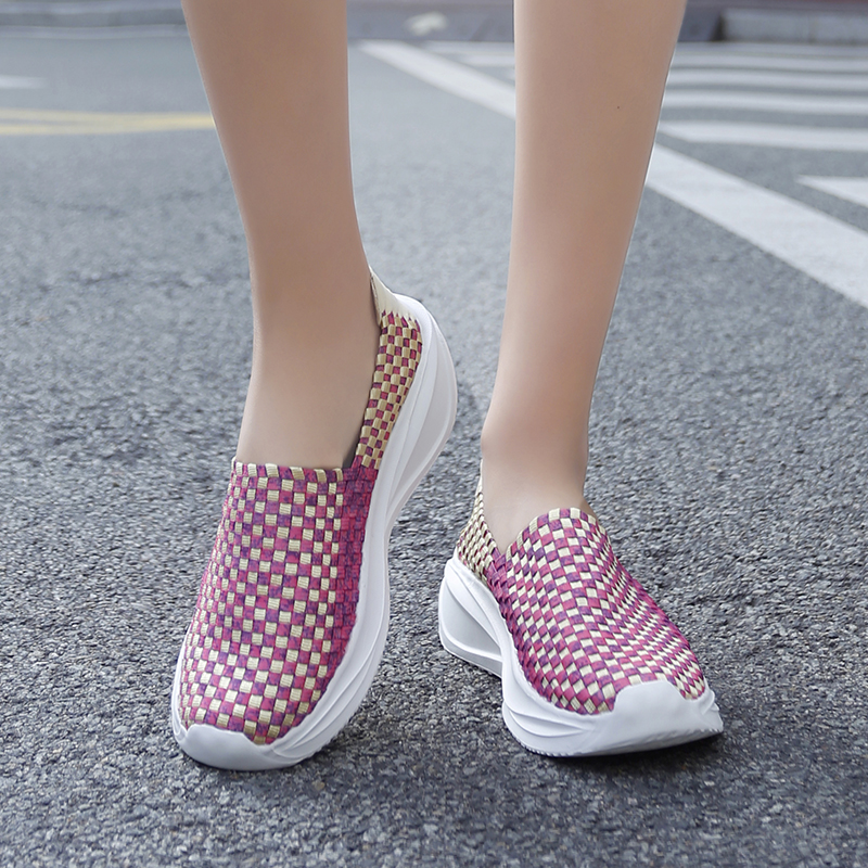 Women Woven Shoes Loafers Plat - Espadrille Slip On 评论和价格