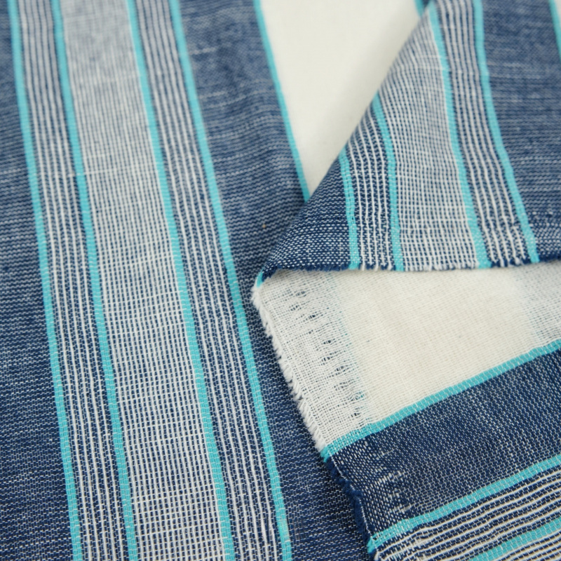 Fresh and artistic Blue and wh - Linen Shirt Breathable 评论和价格
